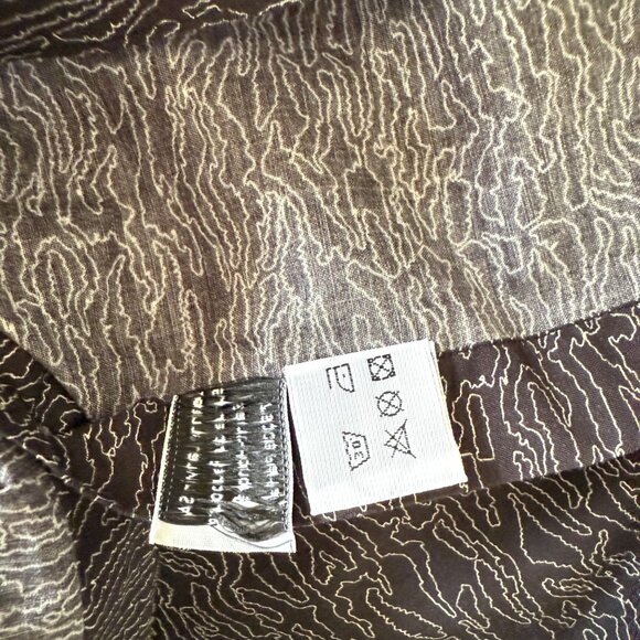 size 43/17 Lanvin Mens Long Sleeve Button-Up Shirt Abstract Pattern Black & Whit - Picture 7 of 7